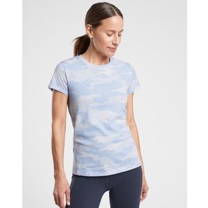 NWT Athleta Organic Daily Camo Crew | Stream Blue